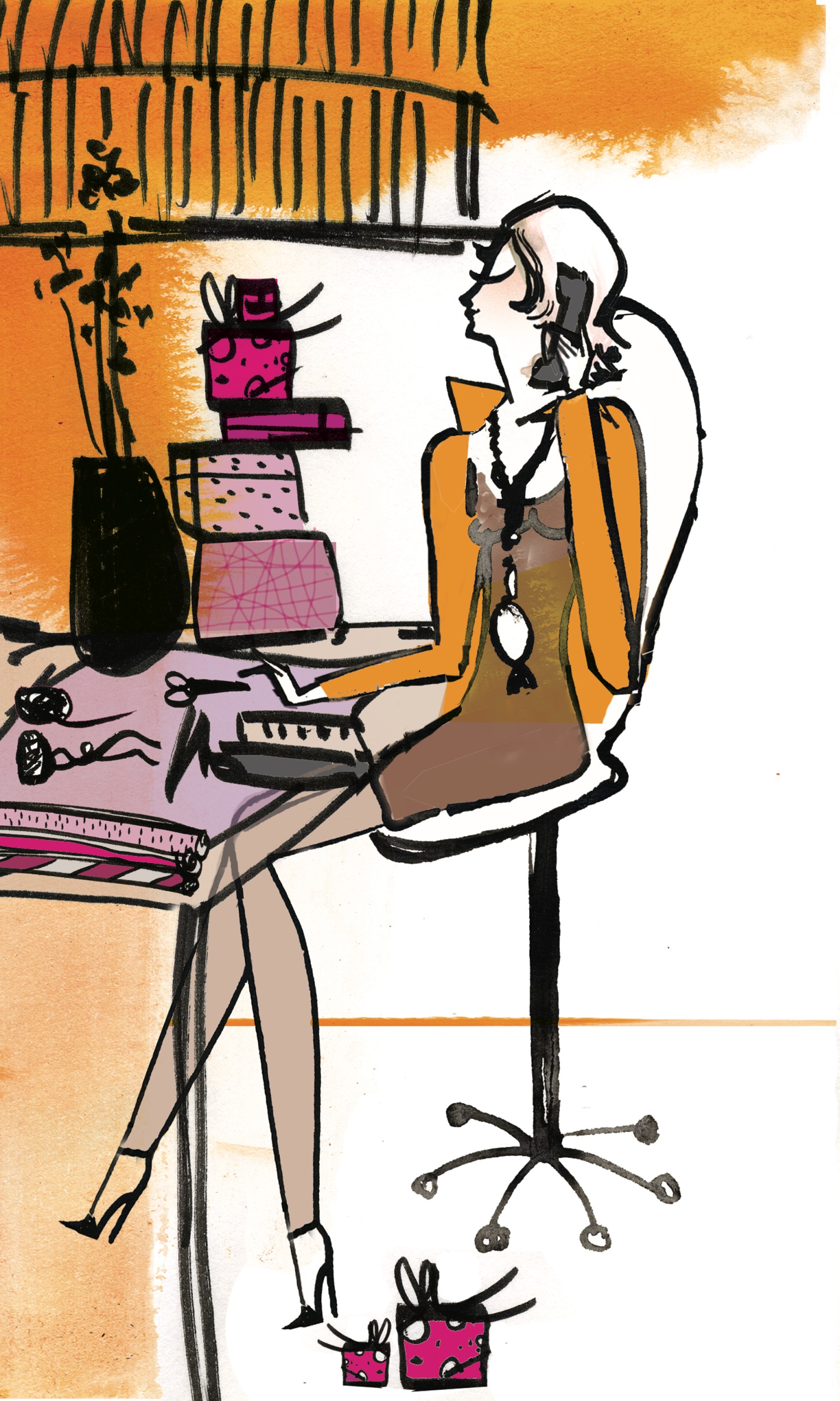 Silke Gerloff am Schreibtisch